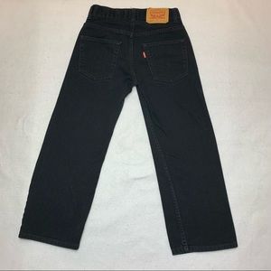 Levi 550 Boys Relaxed Fit Black Denim Jeans Size 24 x 22
